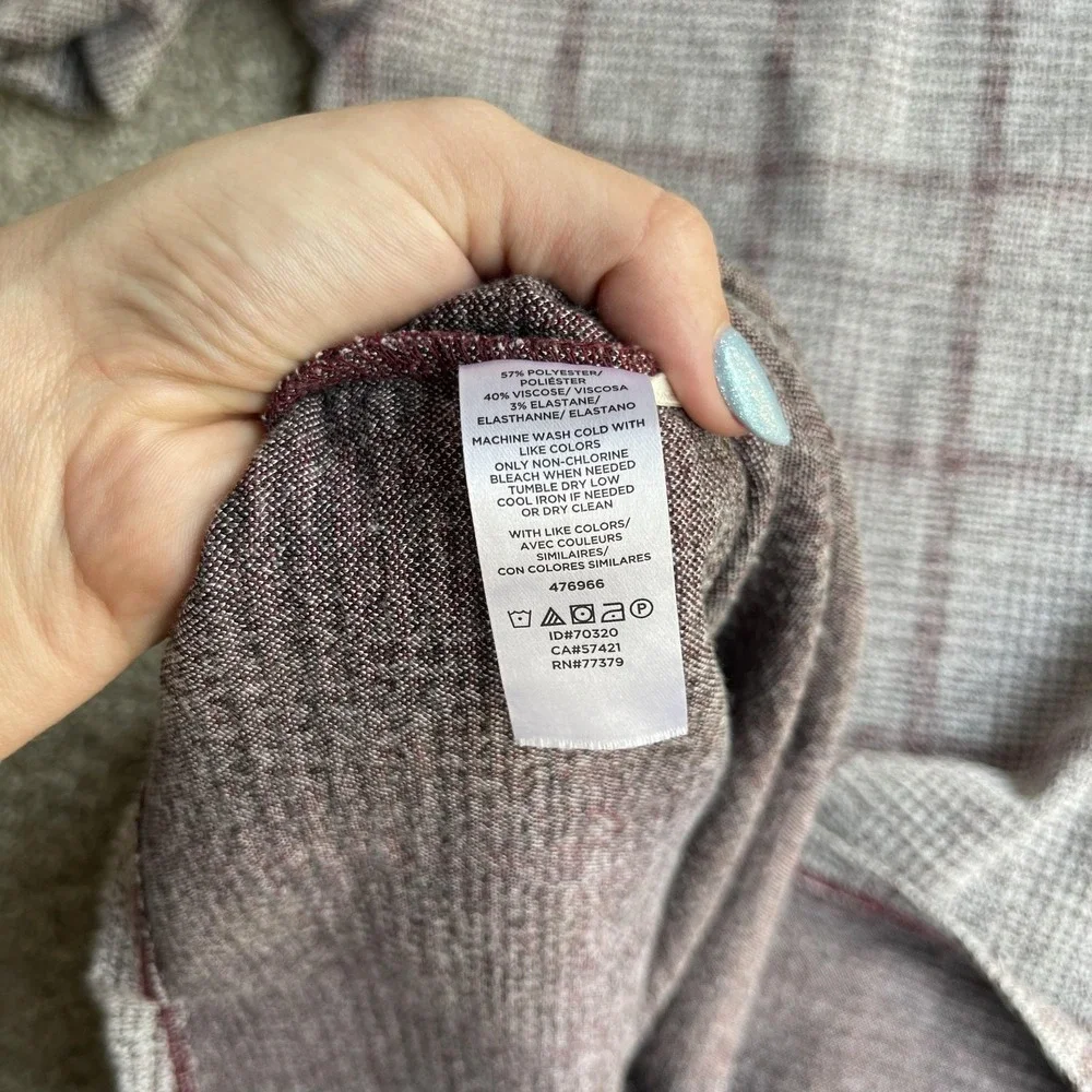 Ann Taylor Dress Womens XXS Gray Plaid Long Sleeve Tweed Shift Short Office